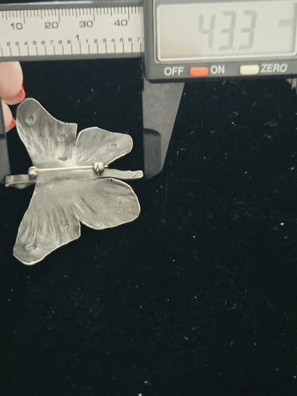 Vintage Handmade Artisan Sterling Butterfly Pendant Brooch RARE FIND